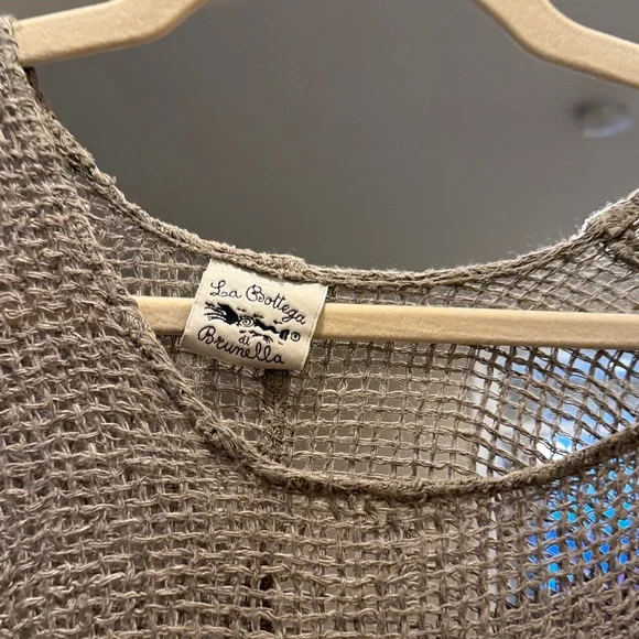 La Bottega di Brunella open weave sweater taupe - Picture 2 of 7